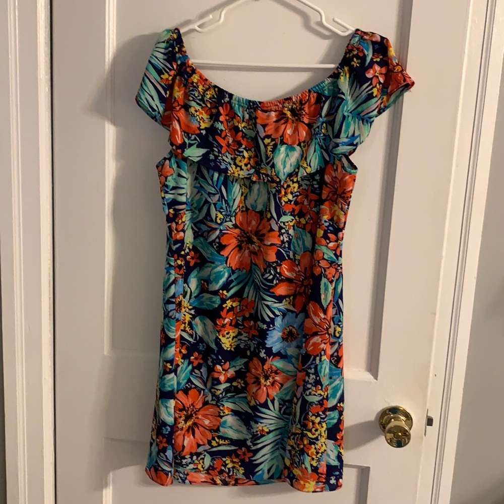 B by chetta B off shoulder tropical dress
